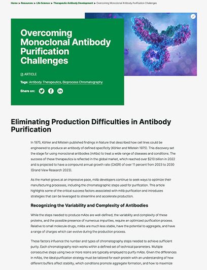 Overcoming Monoclonal Antibody Purification Challenges