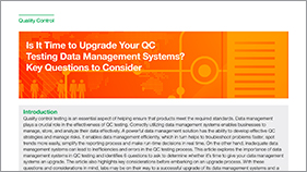 Upgrade QC Testing Data Management