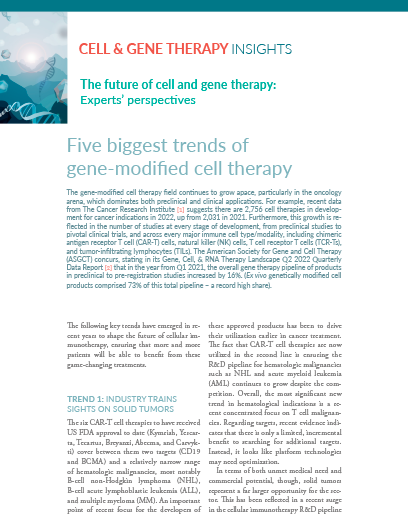 Innovations in Gene-Modified Cell Therapy