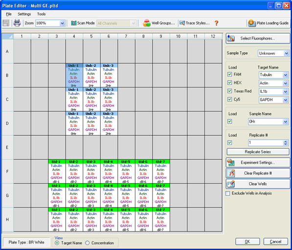 CFX96 Plate Editor screen in CFX Manager software