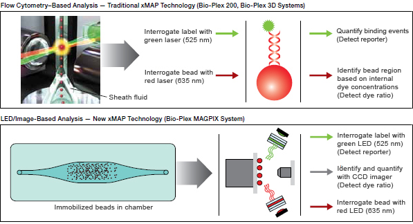 Comparison of a traditional flow cytometry–based system with LED/image-based system